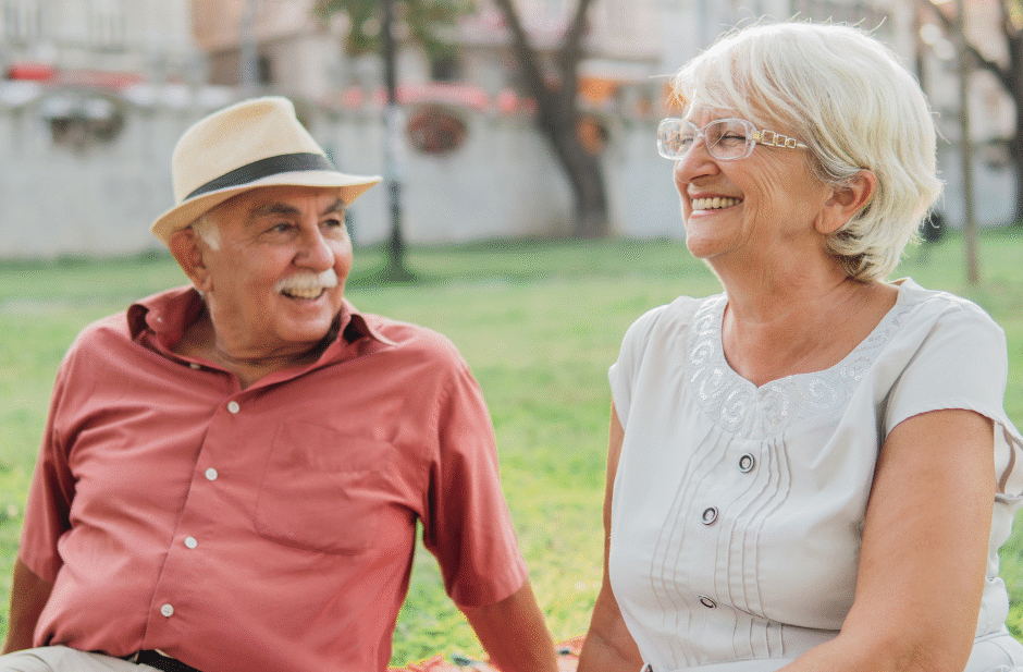 Elderly enjoying a day out